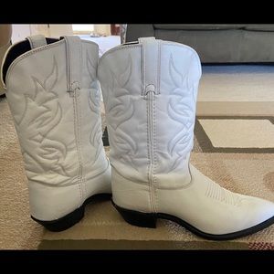 Vintage Wrangler White Cowboy Boots Size 8.5